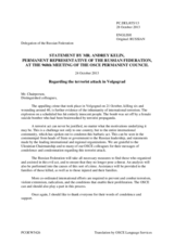Statement by the Delegation of the Russian Federation on the terrorist attack that had taken place in Volgograd on 21 October 2013