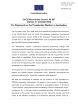 Statement by the Lithuanian Presidency of the Council of the EU on the presidential election in Azerbaijan, held on 9 October 2013
