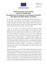 Statement by the Lithuanian Presidency of the Council of the EU on the European and World Day against the Death Penalty, observed on 10 October 2013
