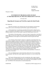 Statement by the Delegation of Spain on the European and World Day against the Death Penalty, observed on 10 October 2013