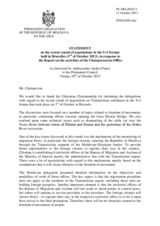 Statement by the Delegation of Moldova on the recent round of negotiations in the 5+2 format held in Bruxelles (3rd of October 2013), in response to the Report on the activities of the Chairperson-in-Office