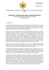 Statement by the Delegation of Montenegro, also on behalf of Albania, Bosnia and Herzegovina, the former Yugoslav Republic of Macedonia and Serbia, in response to the address by the President of the OSCE Parliamentary Assembly, Mr. Ranko Krivokapic