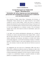 Déclaration de l’UE en réponse aux trois représentants personnels de la Présidence en exercice pour la tolérance et la non-discrimination