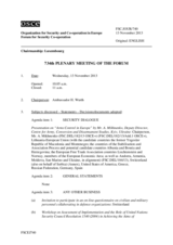 Journal of the 734th Plenary Meeting of the Forum for Security Co-operation