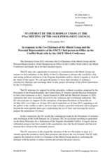 Statement by the Lithuanian Presidency of the Council of the EU in response to the address by the Co-Chairmen of the Minsk Group and to the report by the Personal Representative of the OSCE CiO on the Conflict Dealt with by the OSCE Minsk Conference