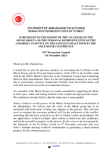 Statement by the Delegation of Turkey in response to the address by the Co-Chairmen of the Minsk Group and to the report by the Personal Representative of the OSCE CiO on the Conflict Dealt with by the OSCE Minsk Conference