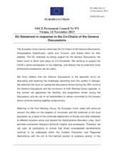 Statement by the Lithuanian Presidency of the Council of the EU in response to the address by the Co-Chairmen of the Geneva International Discussions