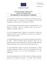 Statement by the Lithuanian Presidency of the Council of the EU on the presidential elections in Tajikistan, held on 6 November 2013