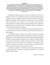 Report of the CSCE Meeting of Experts on Peaceful Settlement of Disputes - Athens, Greece (fr)