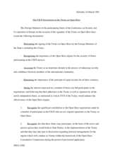 CSCE Declaration on the Treaty on Open Skies