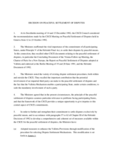 Decision on peaceful settlement of disputes