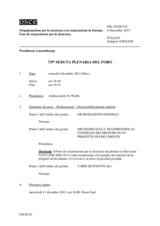 Giornale della 739a Seduta plenaria del Foro di cooperazione per la sicurezza