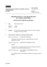 Journal of the First Day of the 20th Ministerial Council