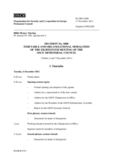 Decision on the Timetable and Organizational Modalities of the Eighteenth Meeting of the OSCE Ministerial Council