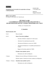 Decision on the Timetable and Organizational Modalities of the Eighteenth Meeting of the OSCE Ministerial Council
