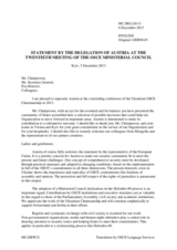 Statement by H.E. Mr. Michael Linhart, Secretary General of the Ministry of European and International Affairs