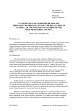 Statement by H.E. Mr. Mohamed Benhocine, Ambassador, Permanent Representative