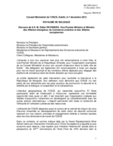 Statement by H.E. Mr. Didier Reynders, Deputy Prime Minister and Minister of Foreign Affairs, Foreign Trade and European Affairs
