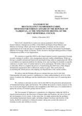 Statement by H.E. Mr. Hamrokhon Zarifi, Minister for Foreign Affairs