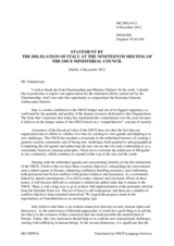 Statement by H.E. Ms. Marta Dassu, Deputy Minister of Foreign Affairs