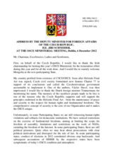 Statement by H.E. Mr. Jiri Schneider, Deputy Minister for Foreign Affairs