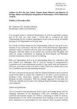 Statement by H.E. Mr. Igor Luksic, Deputy Prime Minister and Minister of Foreign Affairs and European Integration