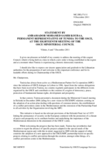 Statement by Amb. Samir Koubaa, Permanent Representative to the OSCE