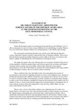 Statement by H.E. Mr. Sergei Martynov, Minister of Foreign Affairs