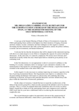 Statement by H.E. Mr. Diego Lopez Garrido, Secretary of State for the European Union