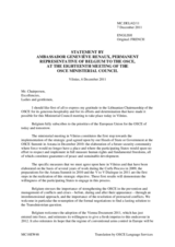 Statement by H.E. Amb. Genevieve Renaux, Permanent Representative to the OSCE