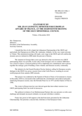 Statement by H.E. Mr. Jean Leonetti, Minister for European Affairs