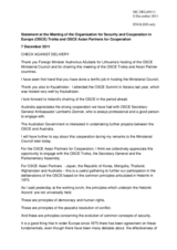 Statement by H.E. Mr. Kevin Rudd, Minister for Foreign Affairs