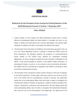 Statement by the European Union during the Closing Session