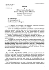 Statement by H.E. Mr. Doru Costea, State Secretary