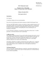 Statement by H.E. Mr. Uri Rosenthal, Minister of Foreign Affairs