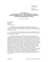 Statement by H.E. Ms. Micheline Calmy Rey, President of the Swiss Confederation and Head of the Federal Department of Foreign Affairs