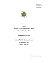 Statement by H.E. Ms. Antonella Mularoni, Minister of Foreign and Political Affairs