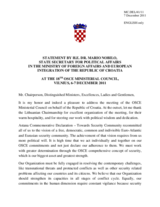 Statement by H.E. Mr. Mario Nobilo, State Secretary for Political Affairs in the Ministry of Foreign Affairs and European Integration