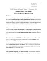 Statement by H.E. Mr. Villy Sovndal, Minister for Foreign Affairs