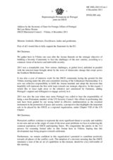 Statement by H.E. Mr.Luis Brites Pereira, Secretary of State for Foreign and Cooperation Affairs