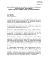 Statement by H.E. Mr. Milan Rocen, Minister of Foreign Affairs and European Integration