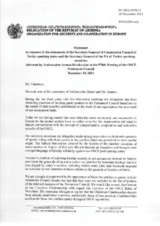 Statement by the Delegation of Armenia in response to the addresses by the Secretary General of the CCTS, H.E. Halil Akinci and by the Secretary General of the TURKPA, Mr. Jandos Asanov