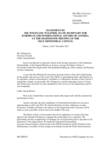 Statement by H.E. Mr. Wolfgang Waldner, State Secretary for European and International Affairs