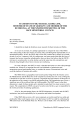 Statement by H.E. Mr. Georg Link, Minister of State