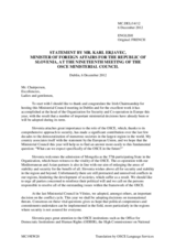 Statement by H.E. Mr. Karl Viktor Erjavec, Minister for Foreign Affairs