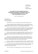 Statement by H.E. Mr. Thierry Repentin, Minister Delegate for European Affairs