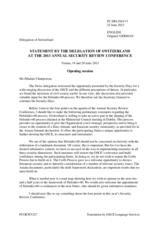 Opening Session, Statement