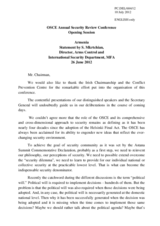 Opening Session, Statement by Mr. S. Mkrtchian, Director, Arms Control and International Security Department, Ministry of Foreign Affairs