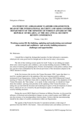Statement by Amb. Vladimir Gerasimovich, Head of International Security and Arms Control Department, Ministry of Foreign Affairs, Belarus
