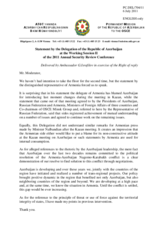 Statement by Amb. Israfilov, Permanent Mission to the OSCE